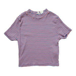 Levi's Stripe Crop Top Shirt Red White Blue Womens Size S